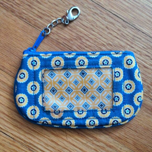 Vera Bradley Floral Blue and Yellow Pouch - Picture 2 of 7